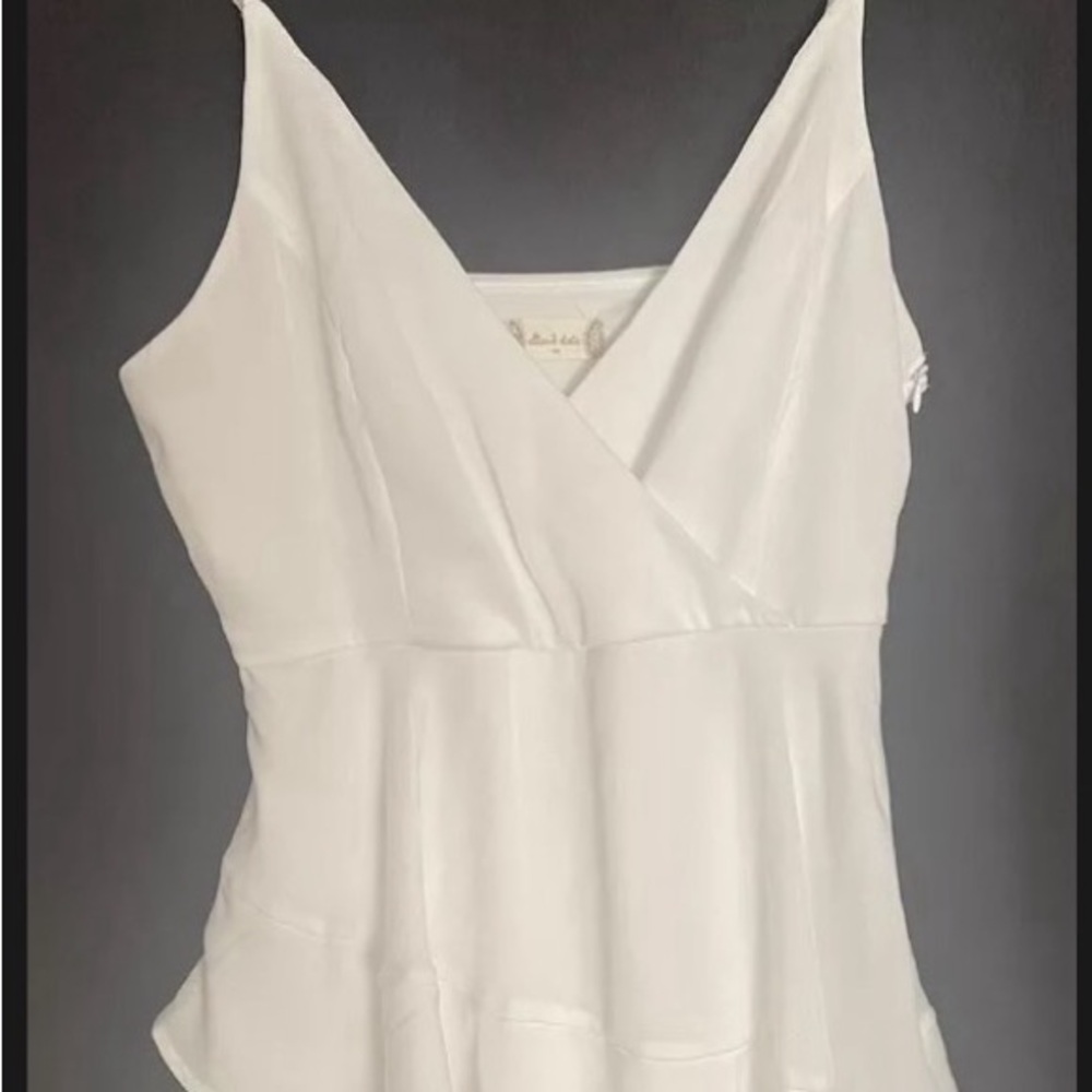Altar'd State Romper Dress Womens M White Spaghetti Strap Ruffles *NO BELT